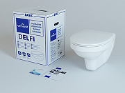 Комплект унитаза Cersanit Delfi TPL S-MZ-DELFI-PL с инсталляцией Berges Novum L3 040213 с сиденьем Микролифт и клавишей смыва Хром-17