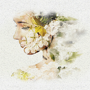 Фреска Ortograf Flower Dreams 31606 Фактура бархат FX Флизелин (3,1*2,7) Бирюзовый/Белый, Цветы-2