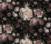 Фреска Ortograf Flower Dreams 31615 Фактура флок FLK Флизелин (3,1*2,7) Черный/Розовый, Цветы-1