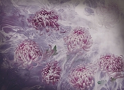 Фреска Ortograf Flower Dreams 31619 Фактура флок FLK Флизелин (3,7*2,7) Розовый/Сиреневый, Цветы-1