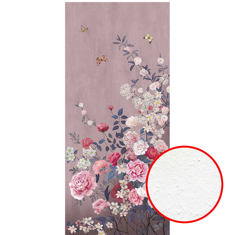 Фреска Ortograf Flower Dreams 31628 Фактура бархат FX Флизелин (1,2*2,7) Розовый, Цветы