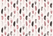 Фреска Ortograf Levity 33396 Фактура бархат FX Флизелин (4*2,7) Белый/Розовый/Черный, Перья/Геометрия-1