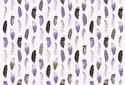 Фреска Ortograf Levity 33397 Фактура бархат FX Флизелин (4*2,7) Белый/Фиолетовый/Черный, Перья/Геометрия-1