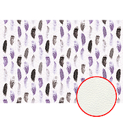 Фреска Ortograf Levity 33397 Фактура флок FLK Флизелин (4*2,7) Белый/Фиолетовый/Черный, Перья/Геометрия