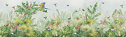 Фреска Ortograf Its Jungle 8321 Фактура бархат FX Флизелин (10*3) Зеленый/Разноцветный, Листья/Птицы/Бабочки-1