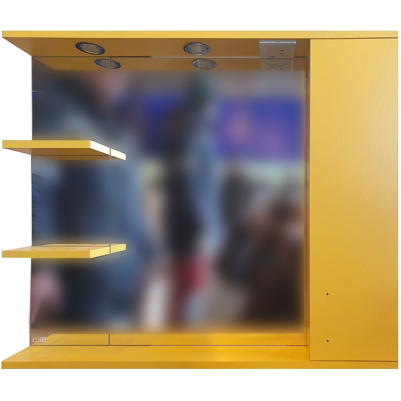 Зеркальный шкаф Misty Стиль R с подсветкой Желтый