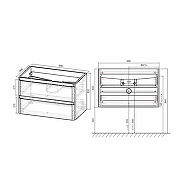 Тумба под раковину Vincea Vico 100 VMC-2V100BT подвесная Beton-4