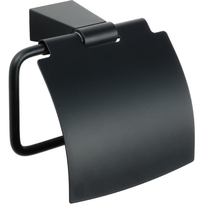 Держатель туалетной бумаги Fixsen Trend FX-97810 с крышкой Черный матовый держатель туалетной бумаги sonia s6 black 166473 с крышкой черный матовый
