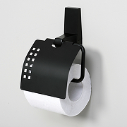Держатель для туалетной бумаги WasserKRAFT Abens K-3225 с крышкой Черный матовый-1