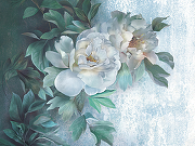 Фреска Ortograf Flower Dreams 31646 Фактура флок FLK Флизелин (3,6*2,7) Зеленый/Белый, Цветы-1