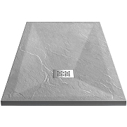 Душевой поддон из искусственного камня Vincea 90x90 VST-4SR9090G+Vsph-D132 Серый-1