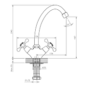 Смеситель для кухни Decoroom DR54028 Хром-2