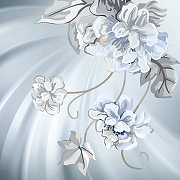Фреска Ortograf Flower Dreams 31649 Фактура флок FLK Флизелин (2,7*2,7) Голубой, Цветы-1