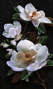 Фреска Ortograf Flower Dreams 31653 Фактура бархат FX Флизелин (1,6*2,7) Черный/Белый, Цветы-1