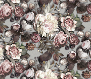Фреска Ortograf Flower Dreams 31665 Фактура бархат FX Флизелин (3,1*2,7) Серый/Розовый, Цветы-1