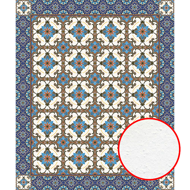 Фреска Ortograf Arabesque 33435 Фактура бархат FX Флизелин (2*2,4) Синий/Коричневый/Белый, Орнамент