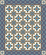 Фреска Ortograf Arabesque 33435 Фактура флок FLK Флизелин (2*2,4) Синий/Коричневый/Белый, Орнамент-1
