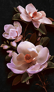Фреска Ortograf Flower Dreams 31655 Фактура бархат FX Флизелин (1,6*2,7) Черный/Розовый, Цветы-1