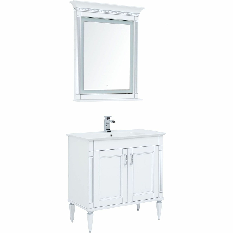 Комплект мебели для ванной Aquanet Селена 70 273433 Белый Серебро тумба с раковиной aquanet селена 70 273435 белая серебро
