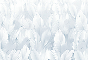 Фреска Ortograf Levity 33387 Фактура бархат FX Флизелин (4*2,7) Белый/Голубой, Перья-1