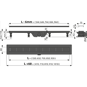 Душевой лоток Alcaplast AG101101550 (APZ10BLACK-550M) с Черной матовой решеткой-3