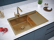 Кухонная мойка Paulmark Elde 78 R PM807851-BGR Брашированное золото-2