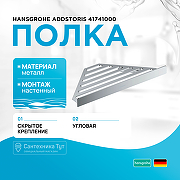 Металлическая полка Hansgrohe AddStoris 41741000 угловая Хром