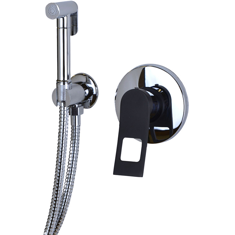Гигиенический душ со смесителем Bronze de Luxe Element EL28CB Хром Черный гигиенический душ со смесителем bronze de luxe scandi 701b черный матовый