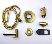 Гигиенический душ со смесителем Bronze de Luxe Element EL28GB Матовое золото Черный-4