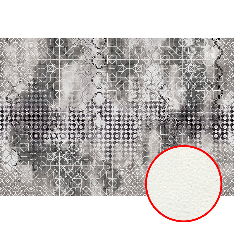 Фреска Ortograf Splendo 31732 Фактура флок FLK Флизелин (4*2,7) Серый, Геометрия/Абстракция