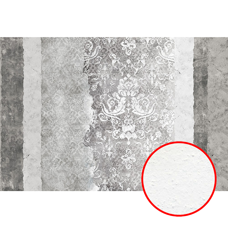 Фреска Ortograf Splendo 31721 Фактура бархат FX Флизелин (4*2,7) Серый/Белый, Вензель