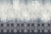 Фреска Ortograf Splendo 31702 Фактура флок FLK Флизелин (4*2,7) Серый/Синий, Вензель-1