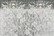 Фреска Ortograf Splendo 31768 Фактура флок FLK Флизелин (4*2,7) Белый/Серый, Орнамент-1