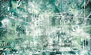 Фреска Ortograf Urban art 33572 Фактура флок FLK Флизелин (5*3) Бирюзовый/Зеленый, Город/Абстракция-1