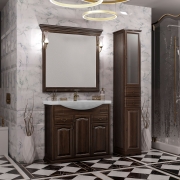Комплект мебели для ванной Opadiris Риспекто 95 Орех антикварный со светильником Рустика Бронза-4
