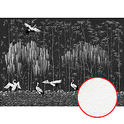 Фреска Ortograf Chinoiserie 33960 Фактура бархат FX Флизелин (4,2*3) Черный, Деревья/Листья/Птицы