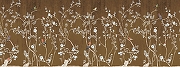 Фреска Ortograf Silver&Gold 32807 Фактура флок FLK Флизелин (7,25*2,7) Коричневый, Цветы/Птицы-1