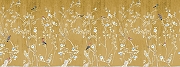 Фреска Ortograf Silver&Gold 32808 Фактура флок FLK Флизелин (7,25*2,7) Золото, Цветы/Птицы-1