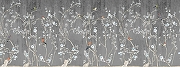 Фреска Ortograf Silver&Gold 32809 Фактура флок FLK Флизелин (7,25*2,7) Серый, Цветы/Птицы-1