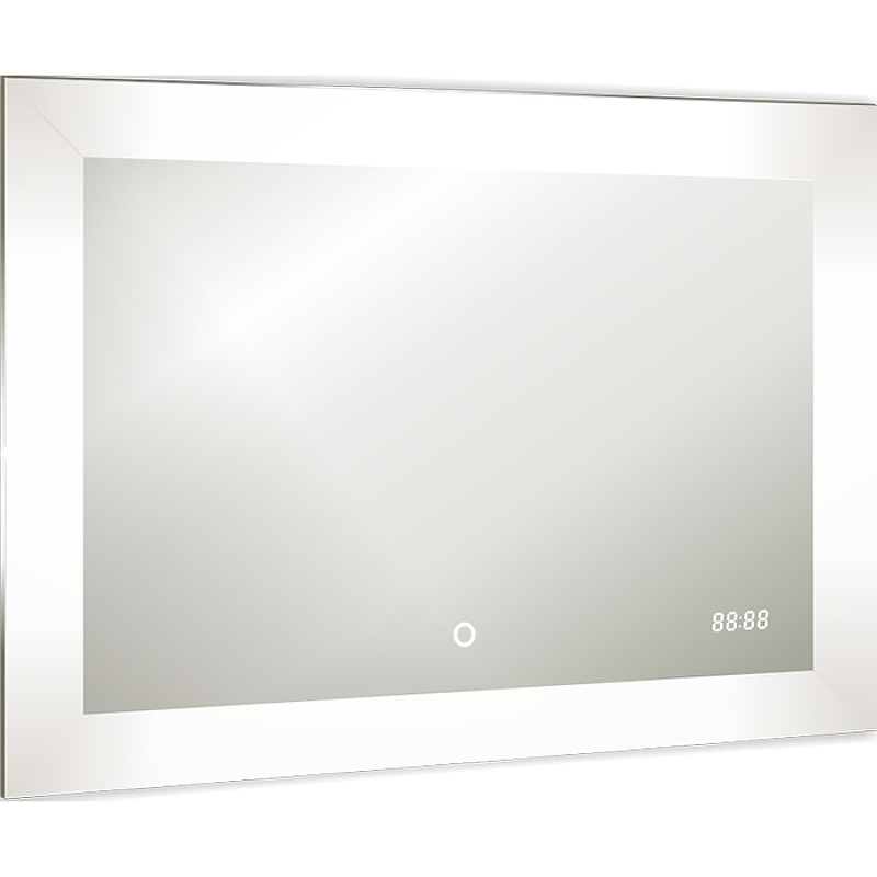 Зеркало Azario Норма-6 80 ФР-00001044 с подсветкой с сенсорным выключателем, подогревом, часами, радио, bluetooth и термометром