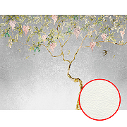 Фреска Ortograf Silver&Gold 32811 Фактура флок FLK Флизелин (3,6*2,7) Серебряный/Разноцветный, Деревья/Цветы