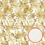 Фреска Ortograf Silver&Gold 32824 Фактура флок FLK Флизелин (2,7*2,7) Белый/Бежевый, Листья/Птицы