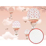 Фреска детская Ortograf Для самых маленьких 32907 Фактура бархат FX Флизелин (3,7*2,7) Розовый, Воздушные шары