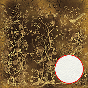 Фреска Ortograf Silver&Gold 32831 Фактура флок FLK Флизелин (2,7*2,7) Золото, Деревья/Цветы/Птицы