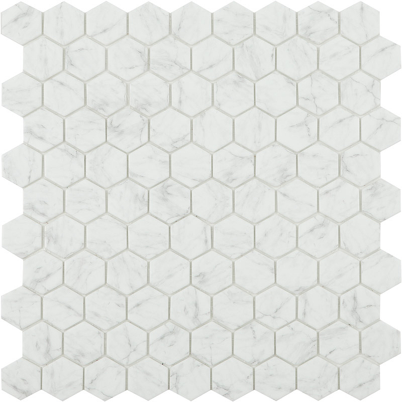 цена Стеклянная мозаика Vidrepur Antislip Hex Marbles № 4300 Antid. 30,7х31,7 см