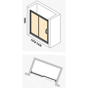 Дверь в нишу Huppe Serie X1 140 140404.069.321 (120404.069.321) профиль Хром стекло прозрачное-7