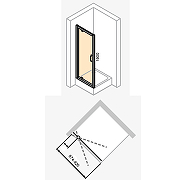 Дверь в нишу Huppe Serie X1 90 140703.069.321 (120703.069.321) профиль Хром стекло прозрачное-6