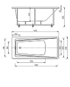 Акриловая ванна Aquatek Либра 150х70 LIB150-0000024 без гидромассажа с фронтальной панелью с каркасом (разборный) со слив-переливом (слева)-2