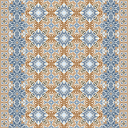 Фреска Ortograf Arabesque 33452 Фактура флок FLK Флизелин (3*3) Коричневый/Синий, Орнамент-1
