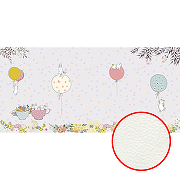 Фреска детская Ortograf Для самых маленьких 32935 Фактура флок FLK Флизелин (5,7*2,7) Сиреневый/Разноцветный, Животные/Воздушные шары